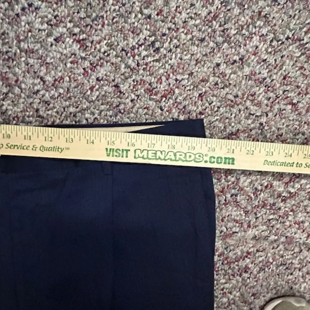 Daniel Cremieux/Loro Piana Navy Blue Wool Silk Single Pleat Cuffed Pants 40X29